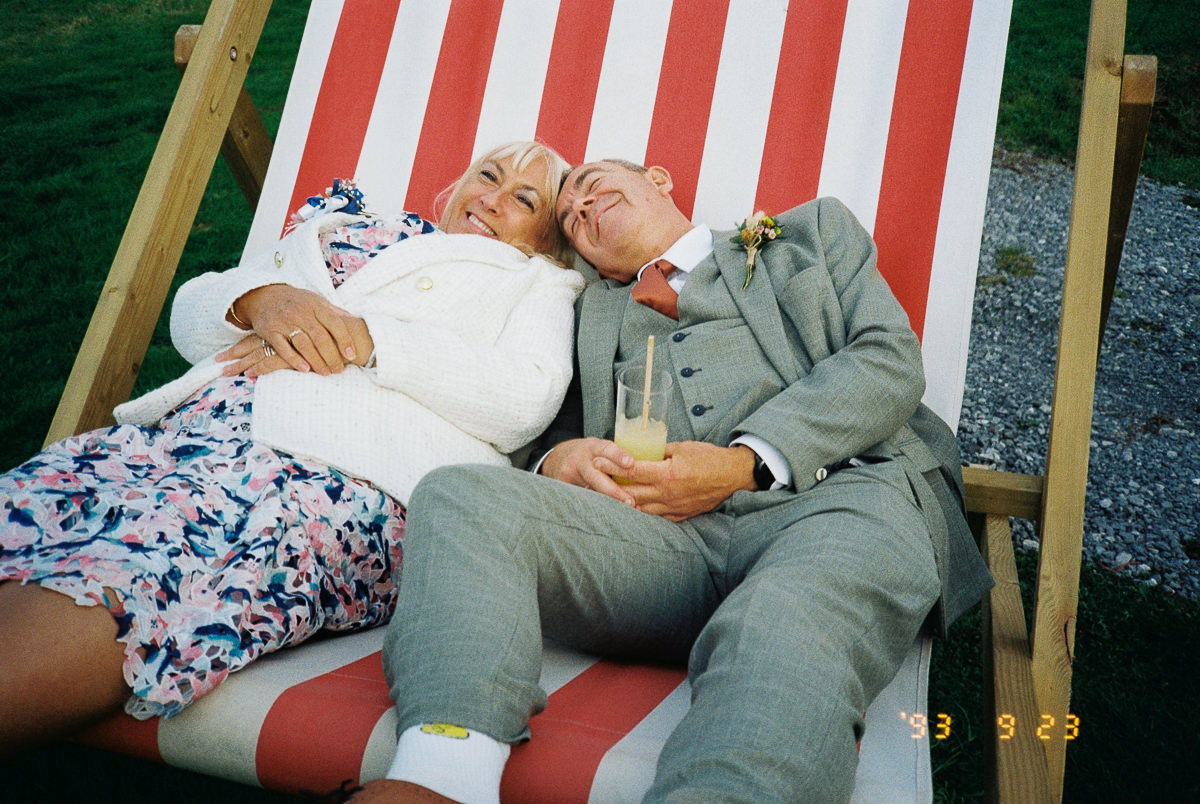 fun wedding photo on film
